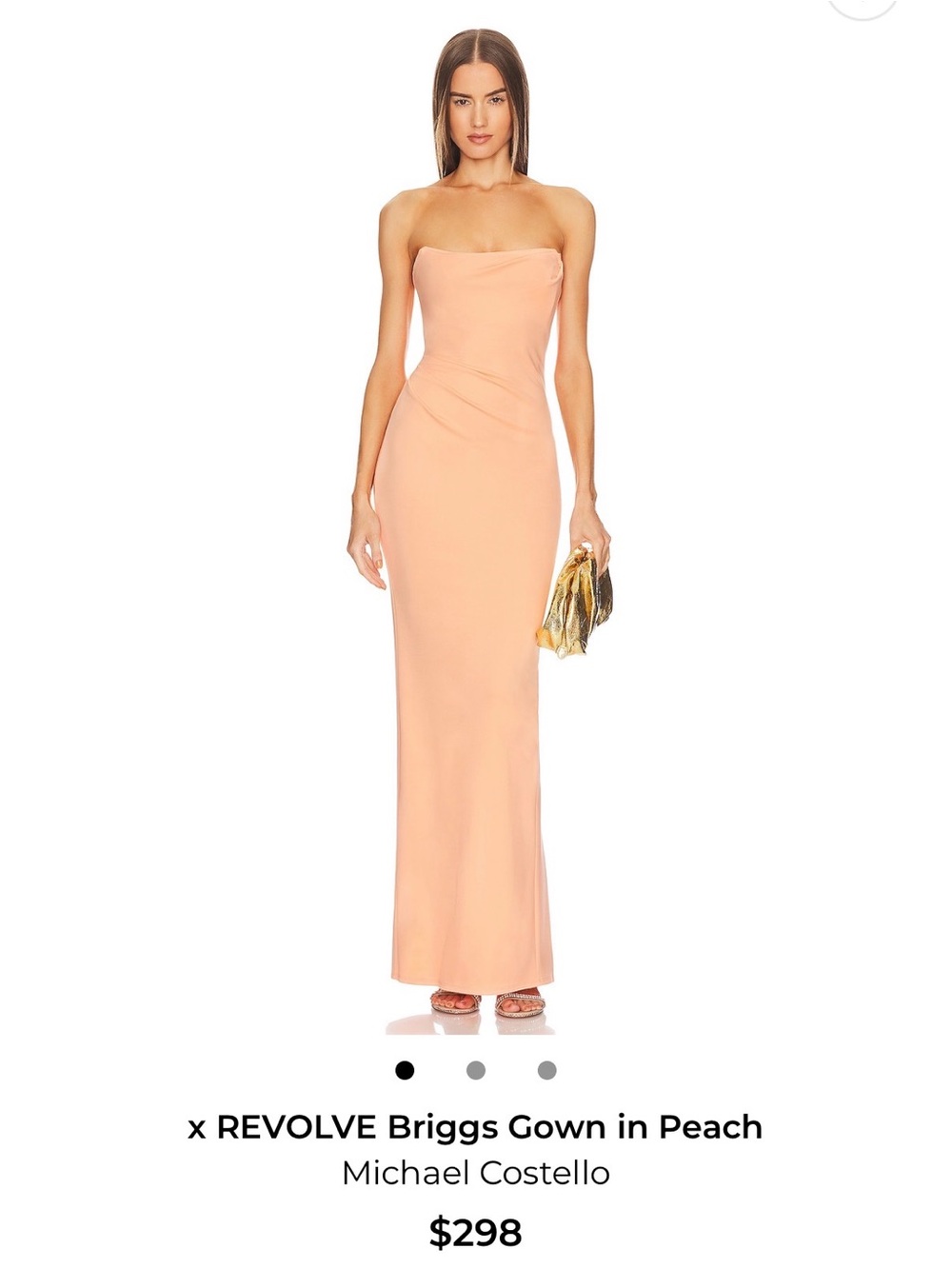 Michael Costello x Revolve Peach Briggs Gown